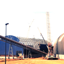 Estructuras de marco espacial de acero galvanizado Sistemas Sistemas de almacenamiento de carbón de barril